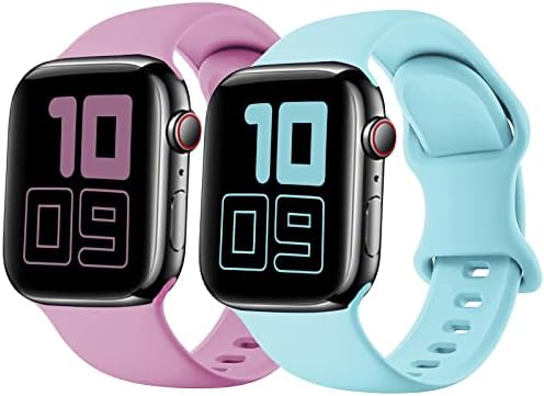 Polyjoy [2 חבילה] לילדים רצועת Apple Watch, רצועת החלפת סיליקון סיליקון רכה תואמת לסדרה IWatch 8 7